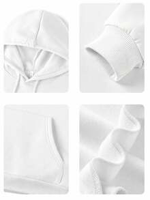 Autumn Vacation New Fashion Versatile Minimalist Casual Personalized Fun Quote Print Crew Neck Long Sleeve Hooded Sweatshirt For Women - White - View 8