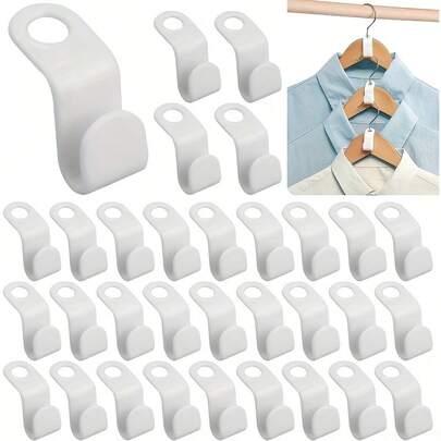 10/50/100pcs Bedroom Multi-Functional Connecting Hangers, Stackable Hangers With Universal Hooks Space-Saving Multi-Layer Hangers