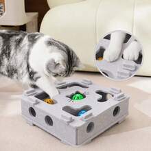 Cat Fun Box - Interactive Felt Cat Puzzle Toy, Durable Bite-Resistant Scratching Maze Box, Includes Bell Ball (Random Color), Cat Scratching Board, Cat Scratching Post, Fun Design, Battery-Free, All-Season Use, Suitable For Indoor Cat Training And Entertainment, Cat Boredom Relief Self-Entertainment Gadget - A - View 4