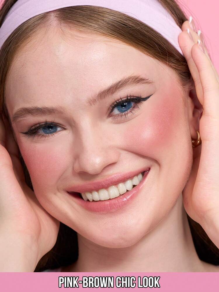 MISSLYN 1Pc Cinnadream Powder Blush, Warna Merah Muda yang Dapat Disesuaikan dengan Kilauan Mutiara Lembut, Halus dan Mudah Dibaurkan seperti Awan, Palet Wajah untuk Pipi, Sehari-hari/Perjalanan/Musim Panas, Glamor Lembut/Romantis/Gadis Bersih, Bedak Perona Pipi - #2 - View 2