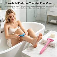 1/5/10pcs Portable Foot Dead Skin Removal Care Tool, Ergonomic Foot File Dead Skin Remover, Durable Sturdy Handle Easy To Clean Foot Trimming Heel Scraper, Exfoliating Tool For Rough Dry Cracked Heels, Professional Home Foot Care Therapy Tool - Upgraded Materials - View 6