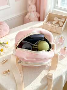Sweet Girl Mini Crossbody Bag, Soft Color Nylon Mini Shoulder Bag With Star Pendant, Lightweight Multi-Pocket Phone Crossbody Bag, Suitable For Daily Outings, School And Shopping - Multicolor - View 6