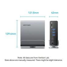 VENTION 15-in-1 Stasiun Docking USB-C Vertikal, Hub Desktop Multiport Pengisian Cepat PD 100W, Braket yang Dapat Diputar dan Dilepas, Audio OMTP & CTA, Dock Universal Paduan Aluminium untuk MacBook, Laptop Windows - View 10