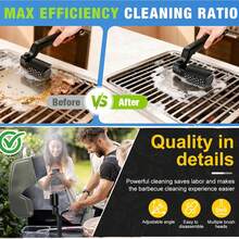Rechargeable Electric BBQ Brush, Automatic Rust And Grease Cleaner For Outdoor Grill Grates, Cleaning Tool - Black - View 9
