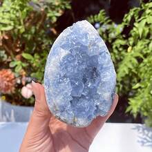 Celestite Crystal Cluster, Crystal Crafts DIY, Home Decor, Add A Unique Atmosphere To Your Home, Birthday Gift - Blue and White - View 9