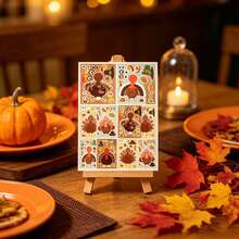 12pcs Thanksgiving Stickers, Turkey Pumpkin Corn Maple Leaf Decals, DIY Decoration Stickers, Holiday Party Gift Bag Filler Toy Stickers, Handmade Stickers - Multicolor - View 8