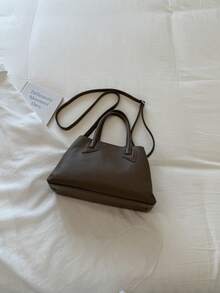 Tote Bag With Unique Knot Pendant Decoration, Equipped With Dual Handles And Detachable Shoulder Strap, Switchable Carrying Styles, Ample Interior Space, Minimalist And Elegant Handbag, Sleek Design With Premium Texture, Suitable For Commuting, Daily Outings, Dates And More Occasions. - Coffee - View 9