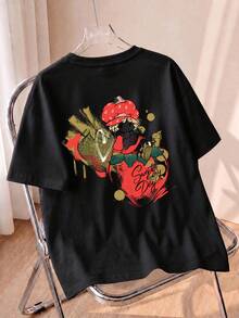 Women's Summer T-Shirt, Cute "Sweeter Every Day" Print Loose Casual T-Shirt, Suitable For Daily Wear And Sweet Girl Style Black - Black - View 1