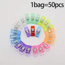 50/100pcs Mixed Color Sewing Clips, Colorful Binding Positioning Clips With Stainless Steel Spring, Fabric Binding Clips For Patchwork, Handicrafts And Sewing Supplies, Plastic Patchwork Sewing Clips, DIY Fabric Fixing Clips For Scrapbooking - A - View 13