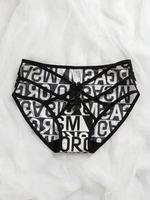 Mystèrelle 4pcs/Set Sexy Semi-Sheer Mesh Lace Hollow Metal Heart Panties For Women, Low Waist Crotch Triangle Briefs - Multicolor - View 8