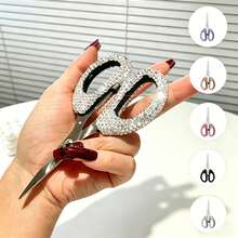 1pc Shiny Rhinestone Mini Scissors, Sewing Scissors, Small Office Home Portable Stainless Steel Paper Cutting Scissors For Opening Packages, Trimming Bangs, Thread, Fabric, School Scissors, Sewing Tool Accessories, Rhinestone Handicrafts - Multicolor - View 11