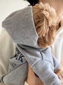 1pc Dog Pattern Print Hoodie, Warm And Comfortable Pet Clothing, Soft Winter Coat, Suitable For Small/Medium Dogs, Cute For Puppies And Cats - Multicolor - View 5