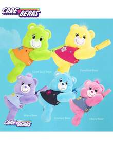 Care Bears 女款粉色卡通熊斜挎包，Cheer Bear、 Bear、Goodluck Bear、Share Bear、Funshine Bear 毛絨背心肩背包，大容量斜挎包，適合上班、旅行、購物、收納、開學季 - 彩色 - 查看 6