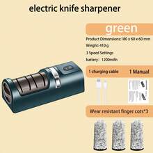 Professional USB Electric Knife Sharpener - Portable And Efficient, Suitable For Home And Chef Use, Equipped With Lithium Battery, Fine Abrasive Grit, USB Rechargeable, 1200mAh Battery, Made Of Durable ABS Material, Perfect For Kitchen Knives, Kitchen Knife Sharpener | Sleek Design Sharpener | Durable ABS Sharpener - Multicolor - View 7