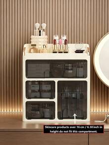 New Makeup Organizer Box, Stylish Vanity Drawer Storage Unit For Skincare, Cosmetics And Beauty Products, Space Saving - Multicolor - View 3
