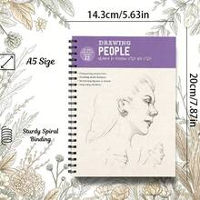 Sketchbook - 22 Pages, A5 Size, Spiral Bound, Drawing Learning Guide, Suitable For Beginners, Step-By-Step Learning (Pencils Not Included) - Single Piece - View 11