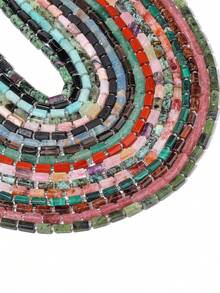 1 Strand 8-11mm Natural Garnet Amazonite Tourmaline Gems Beads Irregular Cylinder Shape Beads For Jewelry Making Diy Bracelet Accessories - Multicolor - View 4