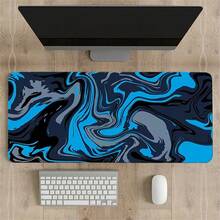 Alas Mouse Gaming Biru Ukuran Besar XXL Strata Liquid Desk Mat Alas Mouse Gaming Karet Anti Selip Alas Keyboard Komputer Alas Mouse Besar untuk Gamer, Alas Mouse Gaming Ukuran Besar, Cocok Sebagai Hadiah Ulang Tahun dan Liburan - View 6