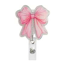 1pc Christmas Retractable Badge Reel, Bow Stethoscope Pattern Retractable Card Holder Clip, Suitable For Nurses, Doctors, Teachers, Back To School, Halloween, Christmas - A - View 6