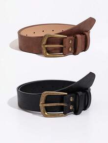 Set Sabuk Dekoratif Fashion Timbul Gaya Barat Vintage untuk Pria (2 buah) - MultiWarna - View 7