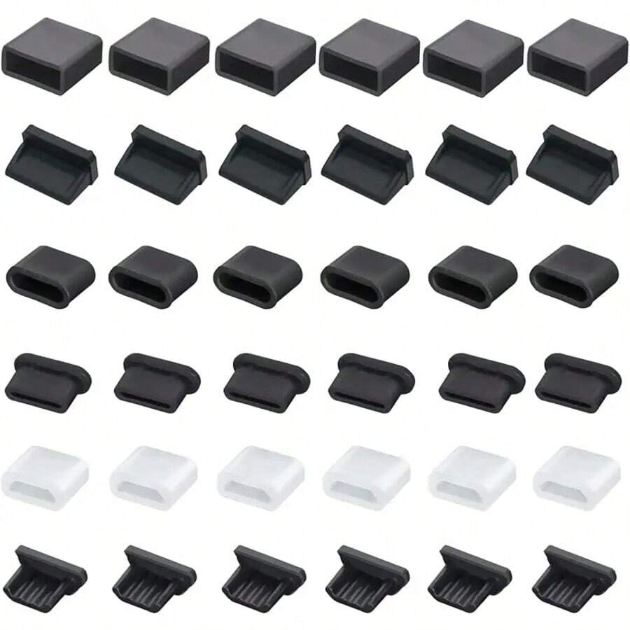 Multi‑Type USB Anti‑Dust Plugs, Silicone Port Covers For USB‑C, Micro USB, USB‑A, Port Protector Caps Compatible With IPhone S*Msung Android Devices For Port Dust Protection - Multicolor - View 1