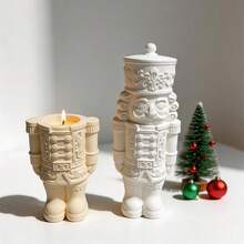 Christmas Nutcracker Silicone Mold With Lid Wax Melt Burner Nutcracker Statue Storage Concrete Silicone Mould Christmas Ornament - SZ932 - View 3