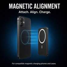 5000mAh Magnetic Portable Power Bank With 15W Wireless Charging And 22.5W Fast Charging, Compact Rounded Battery Pack For Compatible Smartphones, Smooth Solid Colour Design For University Days, Student Life, Project Meetings, Daily Commutes, Road Travel, Weekend Visits And Holiday Breaks, Wireless Charger, University Essentials And Travel Size Mini Products - 1PC - View 8