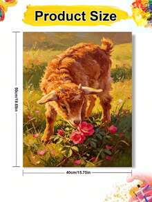 1pc Oil Painting By Numbers Kit, Angora Goat DIY Art & Craft, Home Wall Decor, Canvas Oil Painting Decoration, Holiday Gift Includes Paintbrushes And Paints. - Sets - View 10
