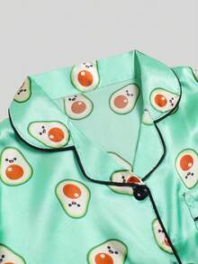Tween Girl Green Avocado Long Sleeve Top & Long Pants Pajama 2-Piece Set - Multicolor - View 11