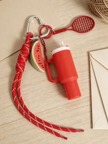1pc DIY Fitness Keychain Set, Multi-Color Bag Charm Keychain, Bag Accessory, Car Keychain, Gift For Friends - Multicolor - View 4