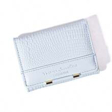 Textured Trifold Small Wallet Multi CardSlots Purse With Photo Window - Multicolor - View 10