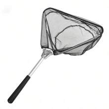 1pc Aluminum Alloy Telescopic Fishing Net, Triangular Mesh Design, Essential Tool For Freshwater/Saltwater Fishing, Suitable For Catching Shrimp, Crab, Fish, Fishing Accessory, Ideal Choice For Outdoor Fishing - White - View 2