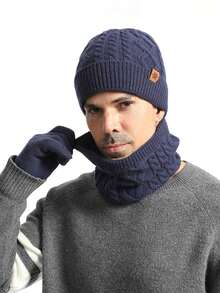 3PCS Autumn/Winter Knitted Hat, Scarf And Gloves Set, Unisex Wearable, Cold-Proof Ear Protection, Woolen Hat Set Suitable For Daily Travel Use - Multicolor - View 6