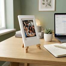 White Mini Instant Photo Frame, Easel-Style Photo Display Stand, Reusable Desktop Photo Ornament, Multi-Scene Universal Desktop Decor, Ideal Gift For Friends, Family And Classmates, Perfect For Birthdays, Anniversaries And Holidays - Picture Frame - View 6
