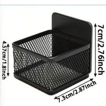 1pc Magnetic Tea Bag Holder, Metal Storage Organizer, Non-Food Contact Material, Kitchen Tea Bag, Coffee Capsule, Sauce Packet Storage Accessory - Black - View 2