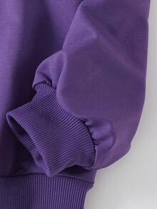 2pcs/Set Boys Crew Neck Sweatshirt Set, With 67 Design, Paired With Simple Casual Wide Leg Pants, Suitable For Autumn/Winter Holiday/Travel Fashion Outfit - Purple - View 11