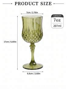 1pc Faceted Drinking Glass Set, Vintage Crystal Style Goblet, Elegant Long Stem Tableware, Suitable For Dining, Party, Wedding And Home - View 3