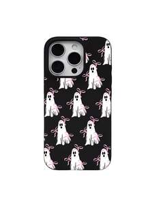 1pc Personalized Halloween Cute Ghost Bow Pattern Anti-Drop Black Liquid Straight Edge TPU Phone Case Suitable For IPhone 16 Pro Max/16/16 Pro/16 Plus/15/15 Pro Max/15 Pro/11/12/13/14 Pro Max/11 Pro/11 Pro Max/12 Pro/12 Pro Max/13 Pro/13 Pro Max/14 Pro/14 Pro Max Soft Shell Premium Feel - Multicolor - View 1
