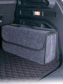 Tas Penyimpanan Bagasi Mobil dari Kain Felt Warna Abu-abu Gelap, Tersedia 3 Ukuran, Kotak Penyimpanan Mobil dari Kain Felt, Kotak Penyimpanan Tebal dan Besar dari Kain Felt Lembut, Kotak Penyimpanan Rumah, Kotak Penyimpanan Mobil, Mengatur Berbagai Barang dengan Rapi (Tanpa Perekat) - A - View 2