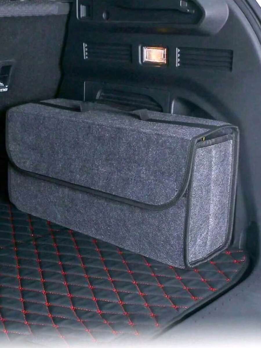 Tas Penyimpanan Bagasi Mobil dari Kain Felt Warna Abu-abu Gelap, Tersedia 3 Ukuran, Kotak Penyimpanan Mobil dari Kain Felt, Kotak Penyimpanan Tebal dan Besar dari Kain Felt Lembut, Kotak Penyimpanan Rumah, Kotak Penyimpanan Mobil, Mengatur Berbagai Barang dengan Rapi (Tanpa Perekat)