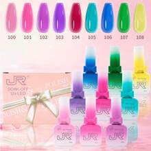JR 126 Colors Gel Nail Polish Ivory 15ml 9pcs Bow & Ribbon Filled Bottle Set Soak-Off UV LED Girls Gift - Multicolor - View 10
