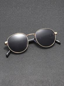 1 Pair Men's Fashion Vintage Style Oval Frame Glasses, Perfect Blend Of Modern And Retro, Suitable For Vacation, Party, Daily Life, Commute, Fits All Face Shapes - Multicolor - View 2