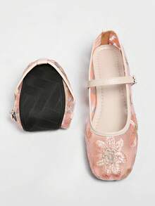 Plus Size Women's 41-43 Slippers Flat Wide Fit Fat Feet Suede Leather Outdoor Wear Spring Autumn - Pink - View 2
