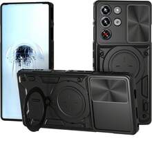 磁环支架保护壳，适用于中兴努比亚 Focus 5G/中兴 Blade A75 5G，磁性车载支架，摄像头保护，防滑盖 - 紫色 - 查看 14