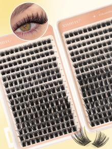 مجموعة تمديد الرموش DIY (384/368 عنقود، التواء D)، رموش صناعية عنقودية للاستخدام المنزلي، رموش صناعية عنقودية فردية - D - مشاهدة 7