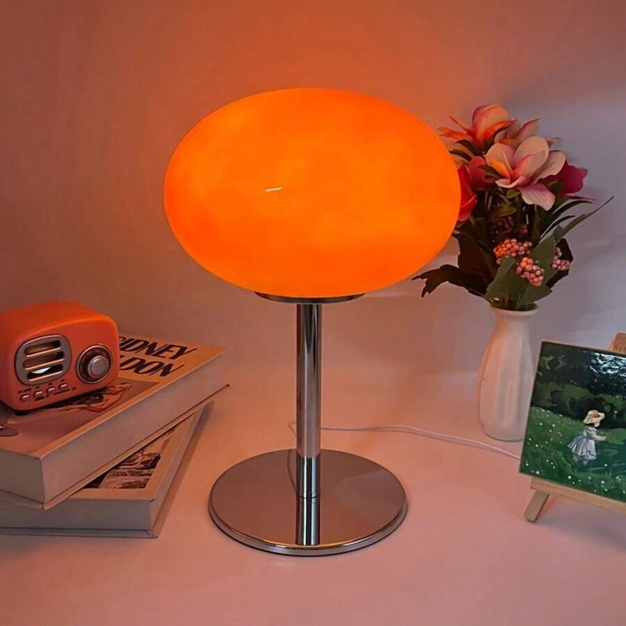 1pc Dimmable Glass Table Lamp - USB Powered, Adjustable Brightness - Stylish Ambient Light, Suitable For Living Room, Bedroom And Home Office - Perfect Bedside Decor, Enhances Room Atmosphere