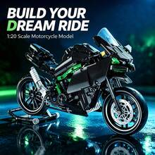 1:20Mechanical Racing Motorcycle Building Blocks Kit, 838 Pieces DIY Assemble Sport Motorbike Model, Simulated Chain Transmission & Rotatable Wheels, High Detail Collectible Desktop Decoration Toy, For 14+ Teens Adults, Holiday Birthday Present - Multicolor - View 13