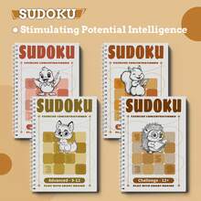 4-Level Age-Graded Sudoku Spiral Workbook Set For Ages 3-12+, Progressive Number Logic Puzzles From Beginner To Challenge, Brain Games For Focus, Concentration, Critical Thinking & Problem Solving, Screen-Free Practice For Home, Classroom & Travel - All Levels 4-workbook Set – Ages 3-12+ - View 1