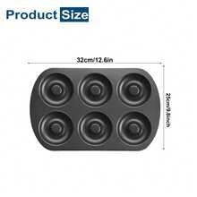 6-Cavity Non-Stick Donut Baking Pan, Carbon Steel Baking Tray Suitable For Donuts, Bagels, Cookies, Cakes, Easy Release Oven Mold, Perfect For Christmas, Thanksgiving, Birthday Party Baking, Reusable And Durable - Multicolor - View 13