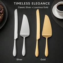 2pcs Wedding Cake Cutting Set, Includes Stainless Steel Cake Knife And Cake Server, Thickened Stainless Steel Material, Rounded Edges, Ergonomic Handle, Suitable For Wedding, Birthday, Party, Anniversary, Celebration Occasions, Christmas Gift, National Day Gift - Baking, Kitchen Supplies - View 9
